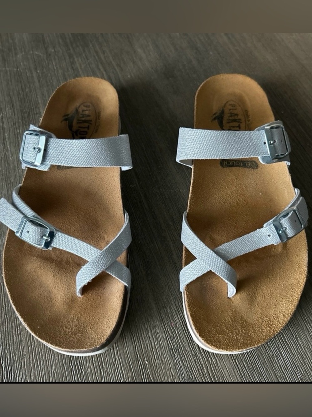 PAKTON Silver Sandals, Size 7.5, New no Tag.
